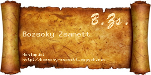 Bozsoky Zsanett névjegykártya