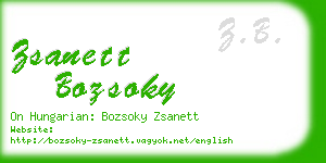 zsanett bozsoky business card